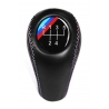 Gear Stick Shift Knob For BMW M Technic Tri Color ///M stitched Genuine Leather 5 Speed Manual Transmission Lever Push-in Type