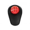 Mitsubishi Red HKS Leather Shift Knob 6 Speed Pull-UP Reverse Lockout Manual Transmission Shifter Lever M10x1.25 Screw-On Type