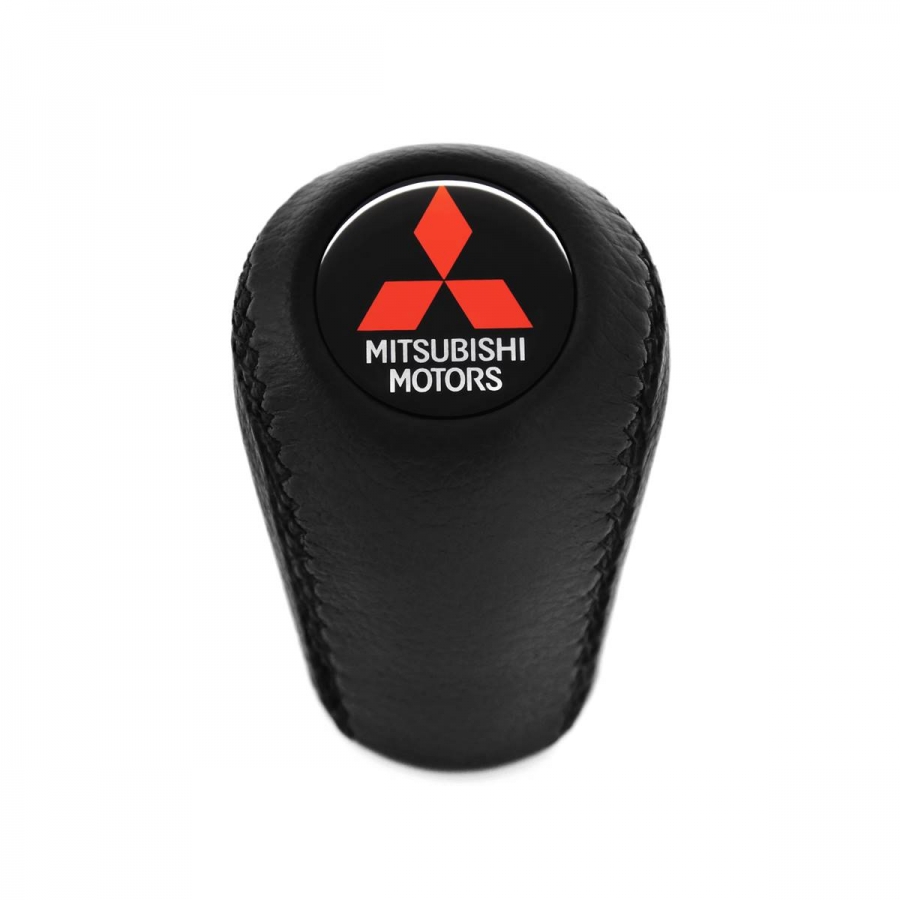 Mitsubishi Red HKS Leather Shift Knob 6 Speed Pull-UP Reverse Lockout Manual Transmission Shifter Lever M10x1.25 Screw-On Type