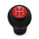 Mitsubishi HKS Red Genuine Leather Short Shift Knob 5 Speed Manual Transmission Gear Shifter Lever M10x1.25 Screw-On Type