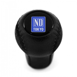 Mitsubishi Nardi Tokyo Blue Genuine Leather Short Gear Shift Knob 4 5 Speed MT Shifter Lever M10x1.25 Screw-On Type