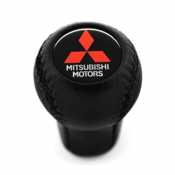 Mitsubishi Evo Ralliart Genuine Black Leather Short Shift Knob 4 5 Speed MT Gear Shifter Lever M10x1.25 Screw-On Type