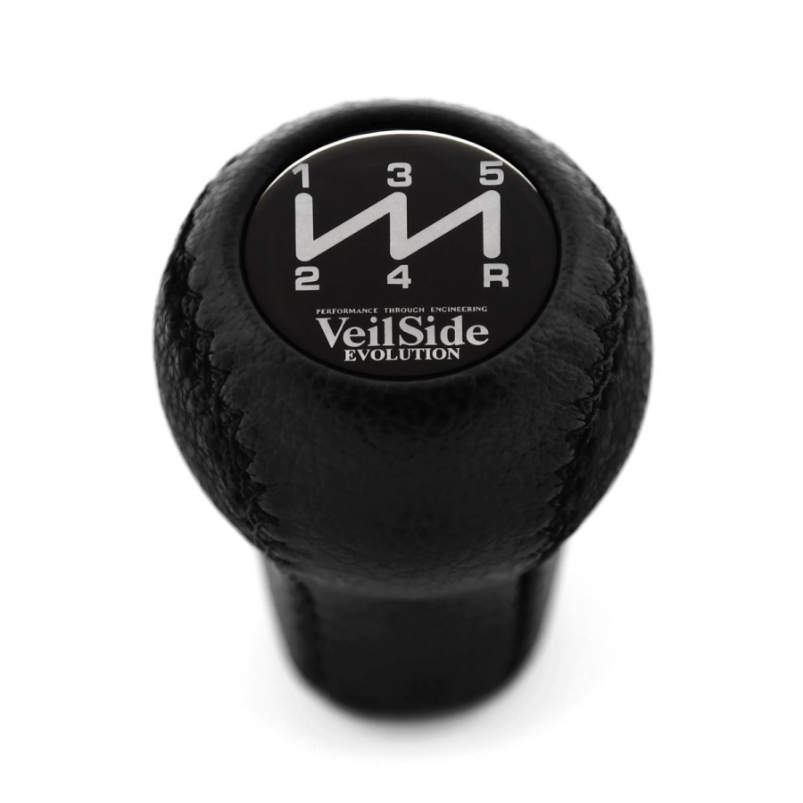 Mitsubishi VeilSide Evolution Genuine Leather Shift Knob 5 Speed Manual Transmission Gear Shifter Lever M10x1.25 Screw-On Type