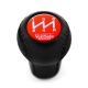 Mazda VeilSide Red Emblem Real Leather Short Shift Knob 5 Speed Manual Transmission Shifter Lever Screw-On Type M10x1.25