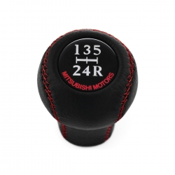 Mitsubishi Greddy Genuine Black Leather Short Shift Knob 5 Speed Manual Transmission Gear Shifter Lever Screw-On Type M10x1.25