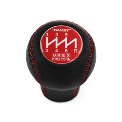 Mitsubishi Trust Grex Red Shift Knob 6 Speed MT Pull-UP Reverse Lockout Red Stitched Shifter Lever Screw-On Type M10x1.25