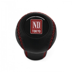 Mitsubishi Ralliart Evo Red Stitched Short Shift Knob 4 5 Speed MT Gear Shifter Lever Screw-On Type M10x1.25