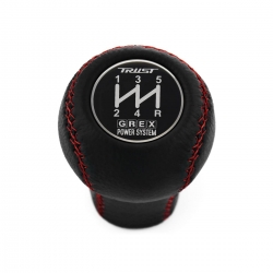 Mitsubishi Trust Grex Black Real Leather Short Shift Knob 5 Speed Manual Transmission Gear Shifter Lever Screw-On Type M10x1.25