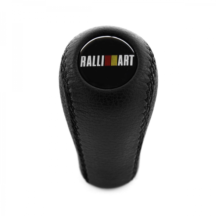 Mitsubishi Evo Ralliart Genuine Black Leather Gear Stick Shift Knob 4 5 Speed MT Shifter Lever M10x1.25 Screw-On Type