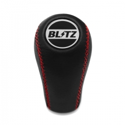 Mitsubishi Blitz Genuine Leather Red Stitched Gear Shift Knob 4 5 Speed MT Shifter Lever Screw-On Type M10x1.25