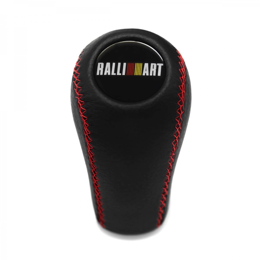 Mitsubishi Ralliart Evo Red Stitch Shift Knob 4 5 Speed MT Gear Stick Shifter Lever Screw-On Type M10x1.25