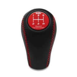 Mitsubishi HKS Red Genuine Leather Red Stitched Shift Knob 5 Speed MT Shifter Lever Screw-On Type M10x1.25