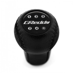 Mitsubishi Ralliart Genuine Leather Screw-On Type Short Shift Knob 5 Speed Manual Transmission Shifter Lever M10x1.25