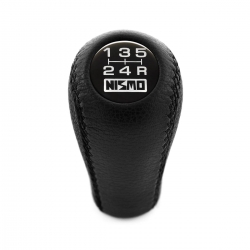 Nissan Nismo Vintage Emblem Leather Gear Stick Shift Knob 5 Speed Manual Transmission Shifter Lever Screw-On Type M10x1.25