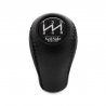 Nissan VeilSide Black Emblem Real Leather Gear Shift Knob 5 Speed Manual Transmission Shifter Lever Screw-On Type M10x1.25