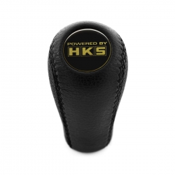 Nissan Powered By HKS Gear Stick Shift Knob 5 & 6 Speed Genuine Leather Manual Transmission Shifter Lever Screw-On Type M10x1.25