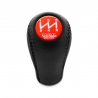 Nissan VeilSide Red Emblem Real Leather Gear Shift Knob 5 Speed Manual Transmission Shifter Lever Screw-On Type M10x1.25