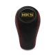 Nissan HKS Gear Stick Shift Knob 5 & 6 Speed Genuine Leather Red Stitched Manual Gearbox Shifter Lever Screw-On Type M10x1.25