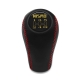 Nissan Nismo Vintage Red Stitch Gear Shift Knob 5 Speed Manual Transmission Genuine Leather Shifter Lever Screw-On Type M10x1.25