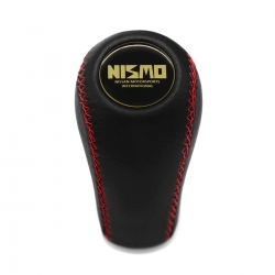 Nissan Nismo Gear Stick Shift Knob 5 & 6 Speed Manual Gearbox Genuine Leather Red Stitched Shifter Lever Screw-On Type M10x1.25