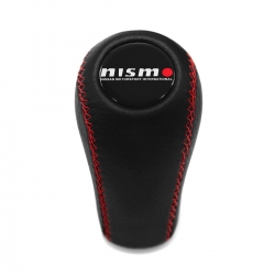 Nissan Nismo Gear Stick Shift Knob 5 & 6 Speed Manual Gearbox Genuine Leather Red Stitched Shifter Lever Screw-On Type M10x1.25