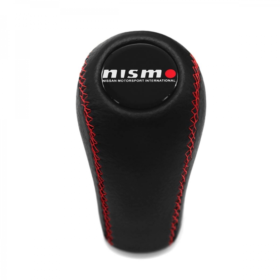 Nissan Nismo Gear Stick Shift Knob 5 & 6 Speed Manual Gearbox Genuine Leather Red Stitched Shifter Lever Screw-On Type M10x1.25