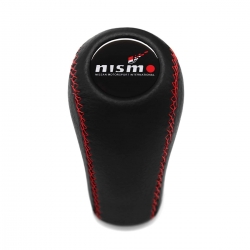 Nissan Nismo Gear Stick Shift Knob 5 & 6 Speed Manual Gearbox Genuine Leather Red Stitched Shifter Lever Screw-On Type M10x1.25