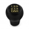 Nissan Nismo Old School Logo Real Leather Gear Shift Knob 5 Speed Manual Transmission Shifter Lever Screw-On Type M10x1.25