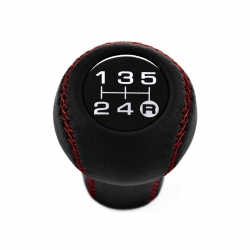 Nissan Short Shift Gear Knob 5 Speed Manual Transmission Genuine Leather Red Stitched Shifter Lever Screw-On Type M10x1.25
