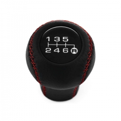 Nissan Short Shift Knob 6 Speed Manual Transmission Genuine Leather Red Stitched Gear Shifter Lever Screw-On Type M10x1.25