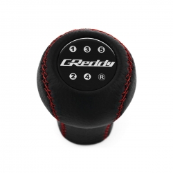 Nissan Greddy Short Shift Knob 5 Speed Manual Transmission Genuine Leather Red Stithed Gear Shifter Lever Screw-On Type M10x1.25