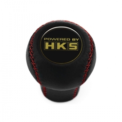 Nissan HKS Short Shift Knob 5 & 6 Speed Genuine Leather Red Stitched Manual Gearbox Gear Shifter Lever Screw-On Type M10x1.25