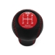 Nissan HKS Black Genuine Leather Red Stitched Short Shift Knob 5 Speed Manual Gearbox Gear Shifter Lever Screw-On Type M10x1.25