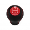 Nissan HKS Red Genuine Leather Red Stitched Short Shift Knob 5 Speed Manual Gearbox Gear Shifter Lever Screw-On Type M10x1.25