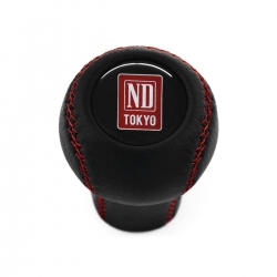 Nissan Nardi Tokyo Red Stitched Gear Shift Knob 5 & 6 Speed Genuine Leather Manual Gearbox Shifter Lever Screw-On Type M10x1.25