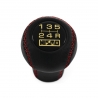 Nissan Nismo Vintage Style Shift Knob 5 Speed Manual Gearbox Genuine Leather Red Stitch Gear Shifter Lever Screw-On Type 10x1.25