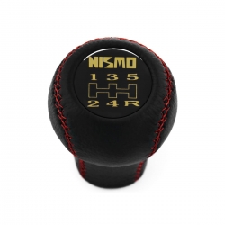 Nissan Nismo Vintage Style Shift Knob 5 Speed Manual Gearboc Genuine Leather Red Stith Gear Shifter Lever Screw-On Type M10x1.25