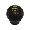 Nissan Nismo Vintage Style Shift Knob 5 Speed Manual Gearbox Genuine Leather Red Stitch Gear Shifter Lever Screw-On Type 10x1.25