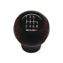 Nissan Nismo Short Shift Knob 6 Speed Manual Transmission Genuine Leather Red Stitched Gear Shifter Lever Screw-On Type M10x1.25