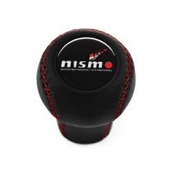 Nissan Nismo Short Shift Knob 5 & 6 Speed Manual Gearbox Genuine Leather Red Stitched Gear Shifter Lever Screw-On Type M10x1.25