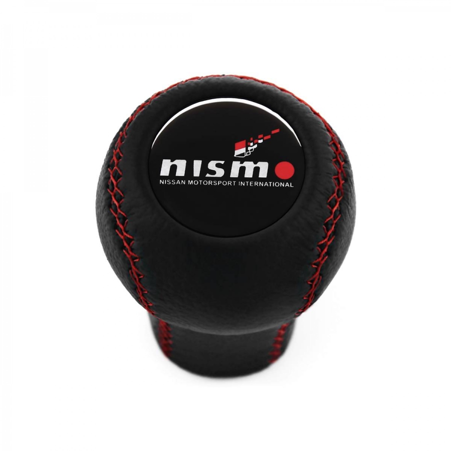 Nissan Nismo Short Shift Knob 5 & 6 Speed Manual Gearbox Genuine Leather Red Stitched Gear Shifter Lever Screw-On Type M10x1.25