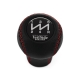 Nissan VeilSide Black Shift Knob 5 Speed Manual Gearbox Genuine Leather Red Stitch Gear Shifter Lever Screw-On Type M10x1.25