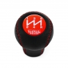 Nissan VeilSide Red Stitched Shift Knob 5 Speed Manual Gearbox Genuine Leather Gear Shifter Lever Screw-On Type M10x1.25