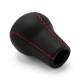 Nissan VeilSide Black Shift Knob 5 Speed Manual Gearbox Genuine Leather Red Stitch Gear Shifter Lever Screw-On Type M10x1.25