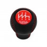 Nissan VeilSide Red Stitched Shift Knob 6 Speed Manual Transmission Genuine Leather Gear Shifter Lever Screw-On Type M10x1.25