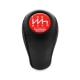 Mitsubishi HKS Red Stitched Leather Shift Knob 6 Speed MT Pull-UP Reverse Lockout Shifter Lever Screw-On Type M10x1.25