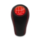 Nissan HKS Red Stitched Gear Stick Shift Knob 6 Speed Manual Transmission Genuine Leather Shifter Lever Screw-On Type M10x1.25