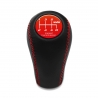 Nissan HKS Red Stitched Gear Stick Shift Knob 6 Speed Manual Transmission Genuine Leather Shifter Lever Screw-On Type M10x1.25