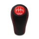 Nissan VeilSide Red Stitch Gear Stick Shift Knob 6 Speed Manual Transmission Real Leather Shifter Lever Screw-On Type M10x1.25