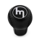 Mazda Vintage Black Emblem Genuine Leather Short Shift Knob 5 & 6 Speed Manual Transmission Shifter Lever Screw-On Type M10x1.25